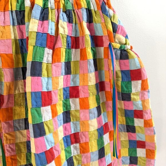 Vtg Chocolate Soup Dress Girls Sz 5 Rainbow Patchwork Sundress - Picture 3 of 5